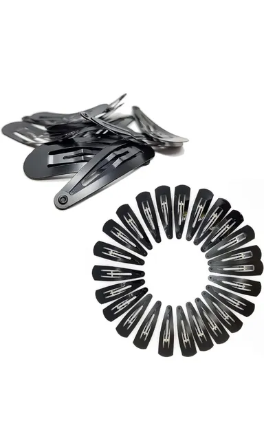 YOOKO (Pack of 24) Tic Tac Hair Clips for Girls (Pack of 24 pcs) (5cm) (Matte Black) - Tik Tak Pins for Women thumbnail 0