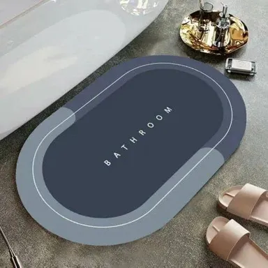 Anti-Slip Bathroom Floor Mat 60x40 cm | Quick Dry Water Absorbent Bath Mat for Bathroom & Kitchen thumbnail 1