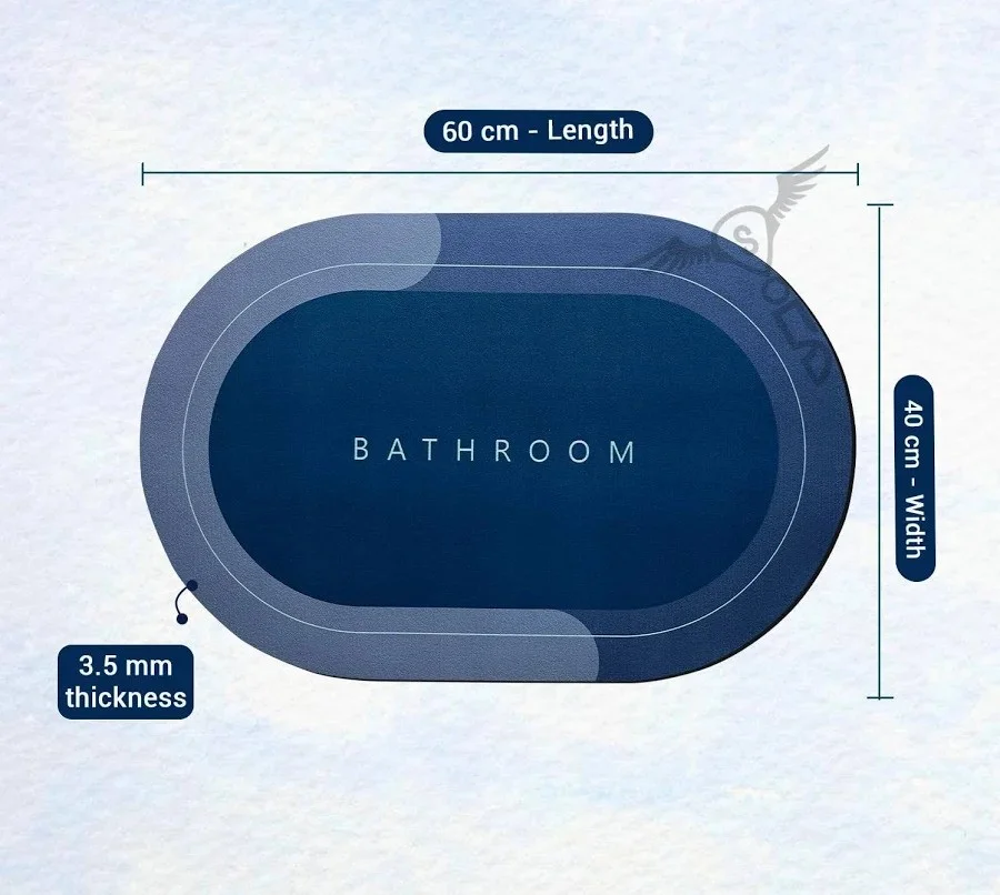 Anti-Slip Bathroom Floor Mat 60x40 cm | Quick Dry Water Absorbent Bath Mat for Bathroom & Kitchen image 5