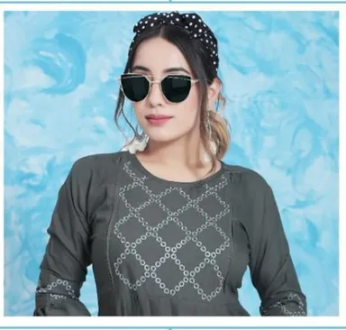Women’s Cotton Rayon A-Line Maternity Dress with Feeding Zippers for Breastfeeding Mothers Soft Pregnancy Kurti for Daily Wear Office Home Baby Nursing Dress Dark Grey  XL thumbnail 1
