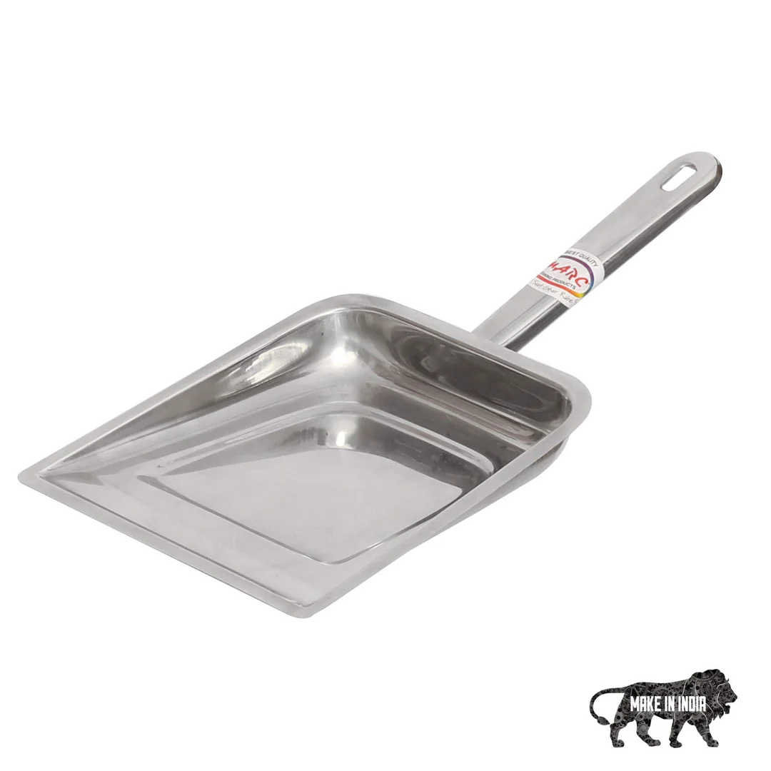 MARC Stainless Steel Dust Pan for Home & Kitchen Cleaning, Rustproof Silver Dustpan, Standard Size, Pack of 2 image 3