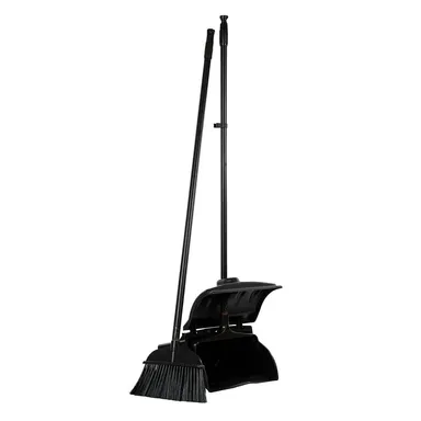 Ozeanziel Long Handle Broom Dustpan Set with Wheels for Home Cleaning thumbnail 1