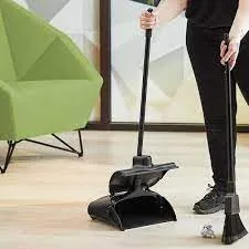 Ozeanziel Long Handle Broom Dustpan Set with Wheels for Home Cleaning thumbnail 2