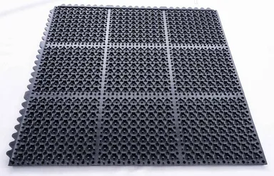 Marc Natural Rubber Gym Flooring Mat 15mm Heavy Duty Interlocking Puzzle Tiles 3x3 ft – Home Gym & Commercial Workout Floor Protection thumbnail 1