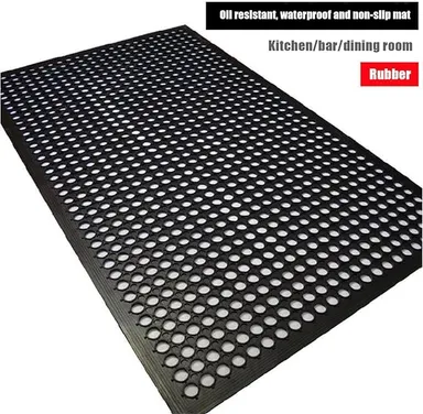 Rubber Floor Mat 60x90 cm | Non-Slip Drainage Mat for Kitchen, Restaurant, Bar, Garage & Entrance (12mm) thumbnail 2