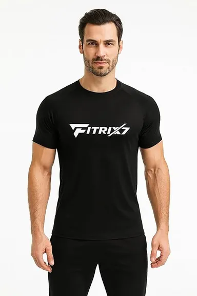 Men & Women’s Athletic Compression Gym Wear Set Black Quick Dry Performance Blend T-Shirt Couple Workout Activewear Stretch Fitness Training Sportswear Combo Black XXL thumbnail 1