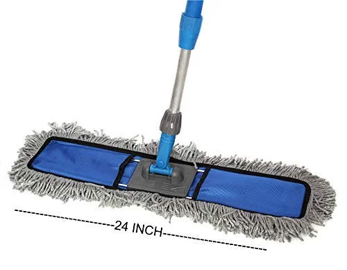 Cleaning Products Cast Iron Telescopic Floor Mop with 2 ft Wide Mop Head for Wet and Dry Cleaning, Heavy Duty Home Cleaning Solution with Durable Handle and Biodegradable Garbage Bags image 2