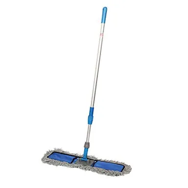 Cleaning Products Cast Iron Telescopic Floor Mop with 2 ft Wide Mop Head for Wet and Dry Cleaning, Heavy Duty Home Cleaning Solution with Durable Handle and Biodegradable Garbage Bags thumbnail 2