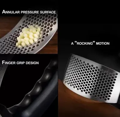  Garlic Crusher Stainless Steel | Manual Garlic Press | Easy Grip Kitchen Tool thumbnail 3