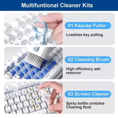 7 in 1 Multi Purpose Cleaning Kit for Laptop, Keyboard, Mobile & Screen Cleaner Set thumbnail 6