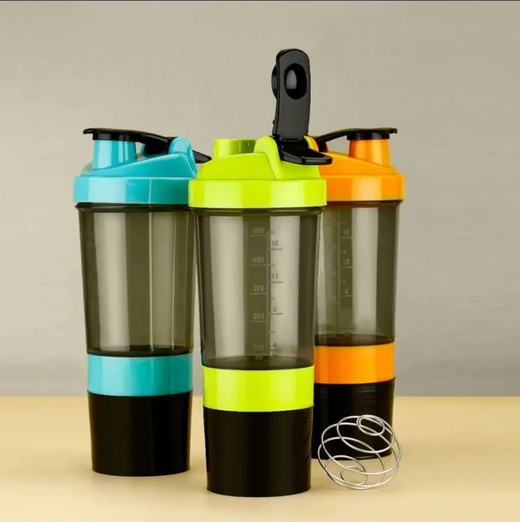 Protein Shaker Bottle 500ml with Mixing Ball, Leak Proof Gym Shaker for Protein, Juice' & Fitness Drinks (Pack of 1 -Random Color) image 4