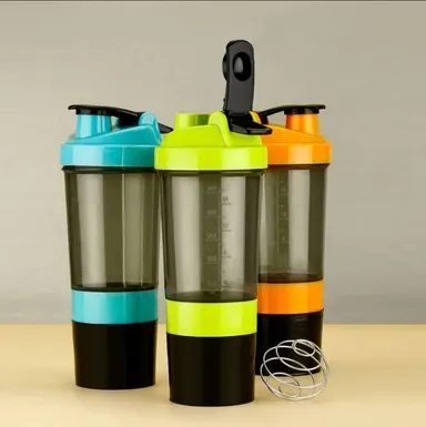 Protein Shaker Bottle 500ml with Mixing Ball, Leak Proof Gym Shaker for Protein, Juice' & Fitness Drinks (Pack of 1 -Random Color) thumbnail 3