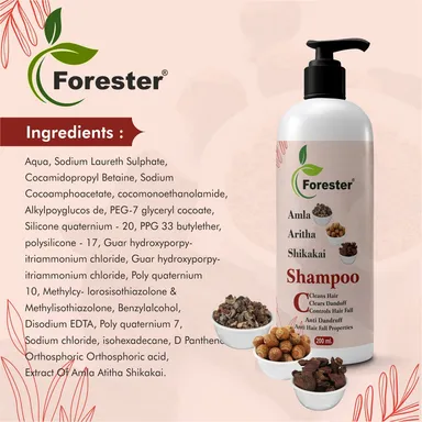 Forester Amla Aritha Shikakai Anti Dandruff Herbal Shampoo with Conditioner for Hair Fall Control - 200 ml thumbnail 3