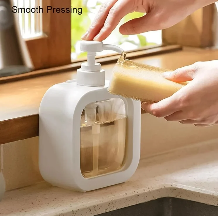 Pack of 2 Liquid Soap Dispenser Bottle 300 ML | Refillable Pump Dispenser for Hand Wash, Sanitizer & Lotion | Bathroom & Kitchen Use (Random Color) image 3