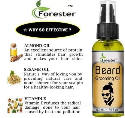Forester Beard Grooming Oil for Men Natural Beard Growth Nourishment and Softener (50 ml) image 3