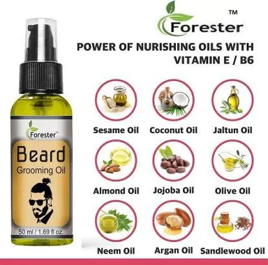 Forester Beard Grooming Oil for Men Natural Beard Growth Nourishment and Softener (50 ml) thumbnail 3