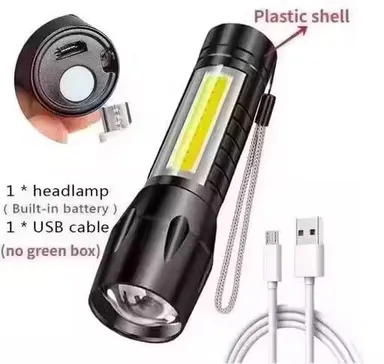 Rechargeable LED Torch Light for Power Cut, Emergency & Outdoor Use | Zoomable Focus Beam Torch with COB Side Light, 3 Lighting Modes, Waterproof Portable Flashlight for Home, Car, Camping & Security thumbnail 2