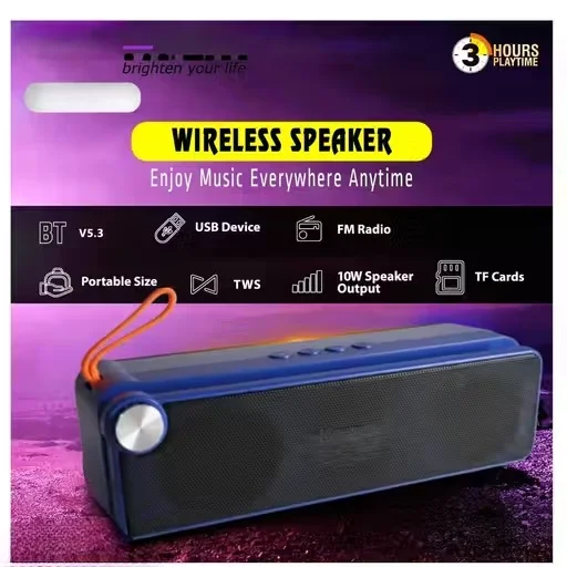 Portable Bluetooth Speaker 10W Loud Bass Wireless Speaker with USB TF SD Card Support | Long Battery Backup Clear HD Sound Portable Music System for Party Travel Home Outdoor Mobile Laptop image 3
