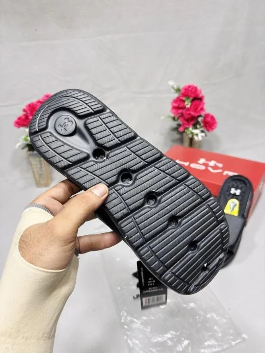 Under Armour Ignite Adjustable Strap Slides for Men & Women Black Comfortable EVA Cushion Slip-On Sports Slippers for Gym Walking Daily Wear Black 6 UK image 2