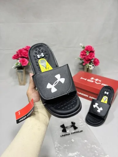 Under Armour Ignite Adjustable Strap Slides for Men & Women Black Comfortable EVA Cushion Slip-On Sports Slippers for Gym Walking Daily Wear Black 10 UK thumbnail 0