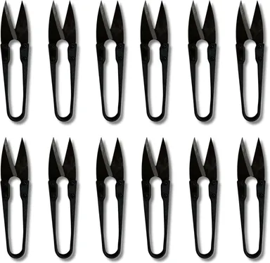  Metal Embroidery Sewing Snips | Sharp Thread Cutter Scissors for Sewing, Stitching & Tailoring | Precision Fabric & Thread Cutter Tool (Black) Pack of6 thumbnail 0