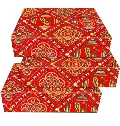  Arabian (10 Jaipuri Design Abri) Gift Wrapping Paper Sheets, Pooja Peper, Decoration Use Peper, Big Size Racking Paper, Red color thumbnail 0