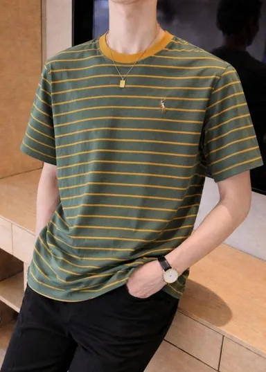 Ralph Lauren Imported Premium Cotton T-Shirt for Men Regular Fit Casual Polo Neck Branded Designer Half Sleeve Summer Wear Tee Black XL thumbnail 0