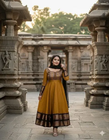 New Super Trendy Marathi Traditional Outfit for Women Ethnic Festive Party Wear Designer Cultural Fashion Dress Collection Yellow  M thumbnail 0
