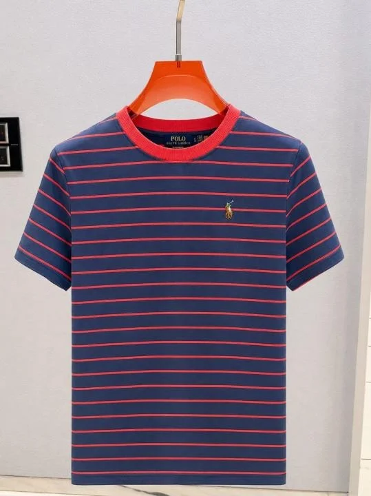 Ralph Lauren Store Article Imported Premium Cotton T Shirt for Men Regular Fit Casual Polo Neck Branded Summer Wear Black White Designer Tee India Black White XL image 1