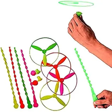 Dragonfly/Dragon airfly Toy for Kids/Dragonfly Plastic Flying Saucers Pull String Spinning Wheel/Birthday Return Gift for Kids Age 3,4,5,6,7,8Pack of 6 Pc thumbnail 0