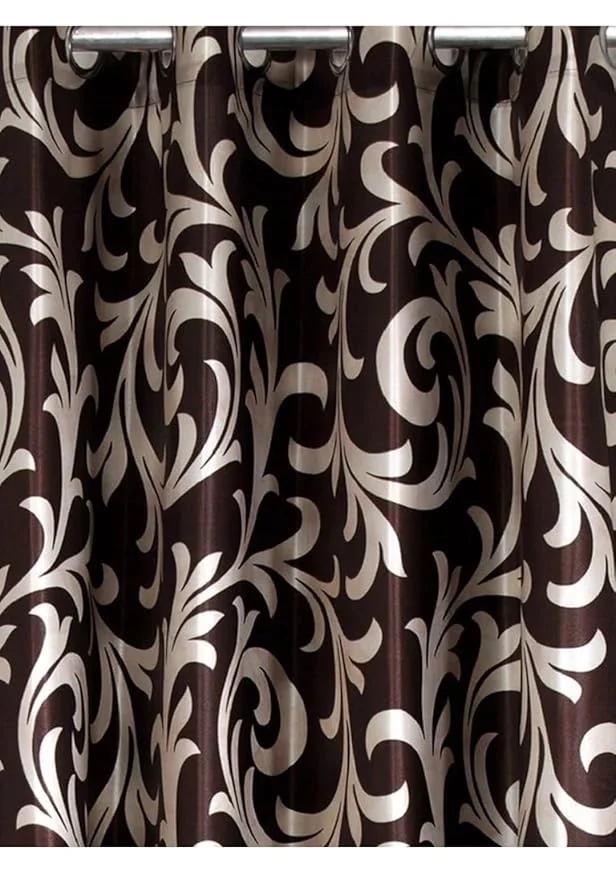 Shinzo Polyester Door Curtain for Living Room Bedroom Hall Dining Room Kitchen Home Office Window Privacy Curtain 1 Piece Decorative Washable Long Door Drapes Brown 5.0 feet image 2