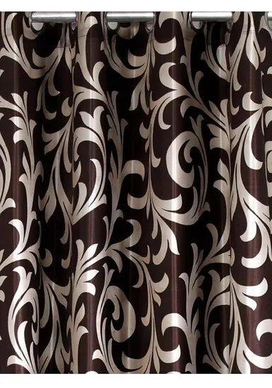Shinzo Polyester Door Curtain for Living Room Bedroom Hall Dining Room Kitchen Home Office Window Privacy Curtain 1 Piece Decorative Washable Long Door Drapes Brown 5.0 feet thumbnail 1