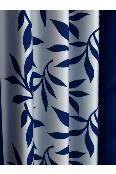 Shinzo Polyester Door Curtain for Living Room Bedroom Hall Dining Room Kitchen Home Office Window Privacy Curtain 1 Piece Decorative Washable Long Door Drapes Dark Blue 5.0 feet thumbnail 3