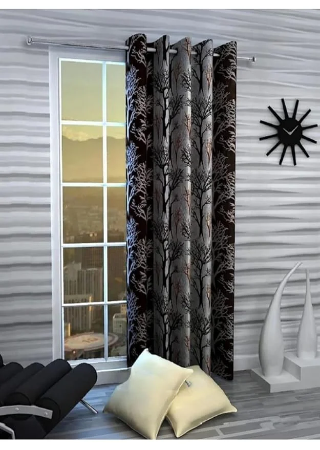 Shinzo Polyester Door Curtain for Living Room Bedroom Hall Dining Room Kitchen Home Office Window Privacy Curtain 1 Piece Decorative Washable Long Door Drapes Grey 5.0 feet image 1