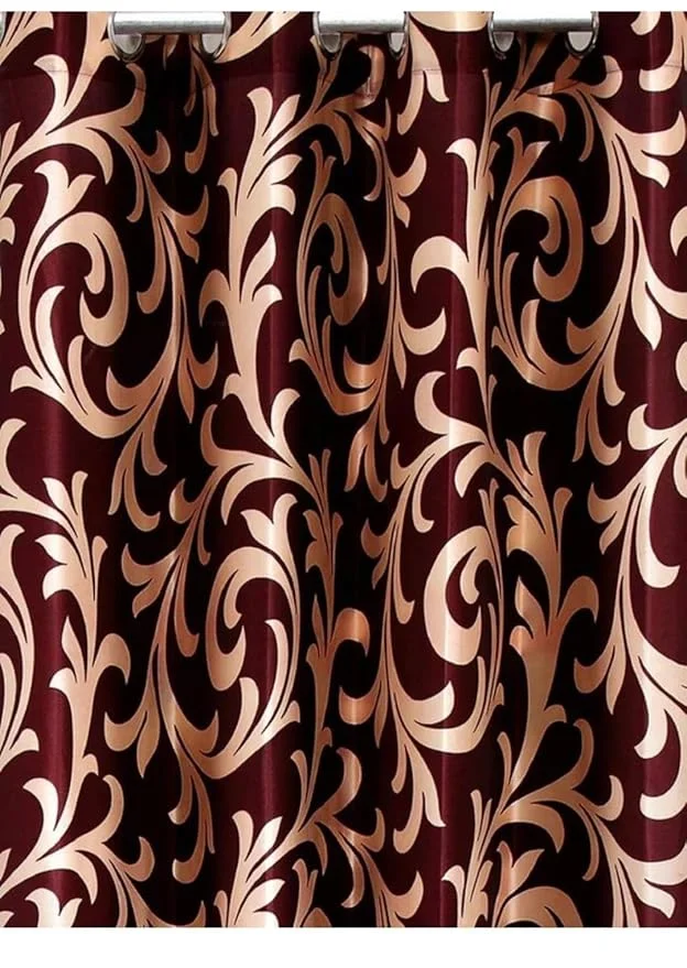 Shinzo Polyester Door Curtain for Living Room Bedroom Hall Dining Room Kitchen Home Office Window Privacy Curtain 1 Piece Decorative Washable Long Door Drapes Marron 5.0 feet image 2