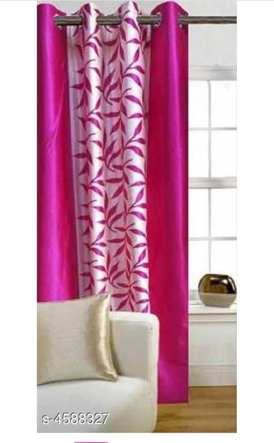 Shinzo Polyester Door Curtain for Living Room Bedroom Hall Dining Room Kitchen Home Office Window Privacy Curtain 1 Piece Decorative Washable Long Door Drapes Pink 7.0 feet image 1