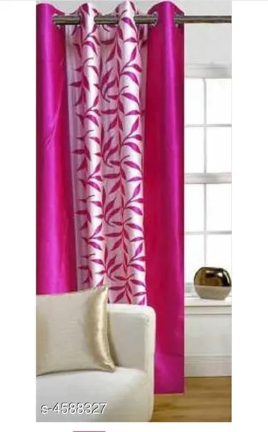 Shinzo Polyester Door Curtain for Living Room Bedroom Hall Dining Room Kitchen Home Office Window Privacy Curtain 1 Piece Decorative Washable Long Door Drapes Pink 7.0 feet thumbnail 0