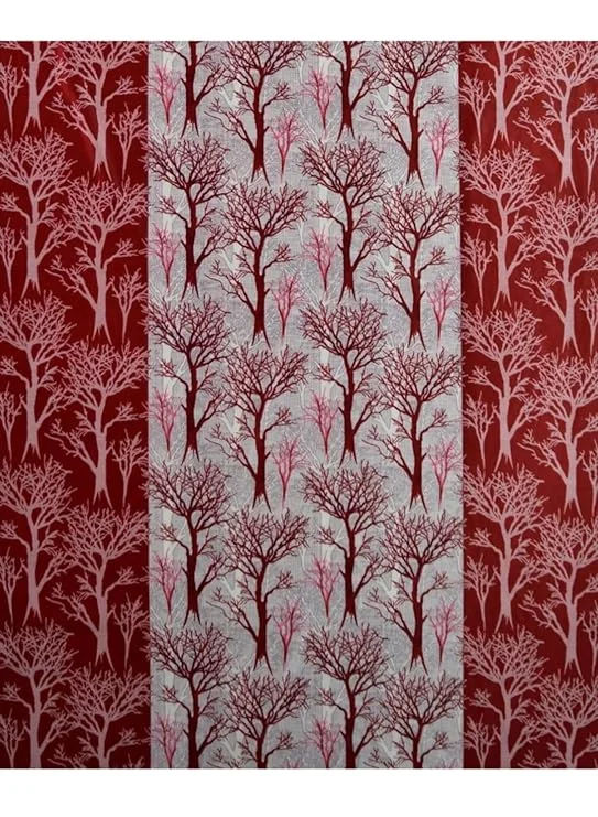 Shinzo Polyester Door Curtain for Living Room Bedroom Hall Dining Room Kitchen Home Office Window Privacy Curtain 1 Piece Decorative Washable Long Door Drapes Red 5.0 feet image 2