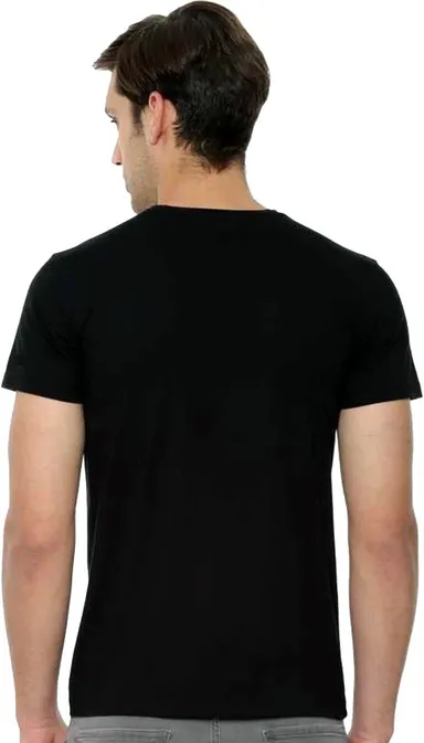 ANVST Men Graphic Print Round Neck Polyester Black & White T-Shirt for Men | Casual Stylish Half Sleeve Printed Tee | Lightweight Regular Fit Fashion T Shirt for Daily Wear Gym College Travel Streetwear Black   M thumbnail 1