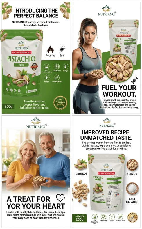 Nutriano Roasted & Salted Pistachios 250g | Jumbo Pista image 3
