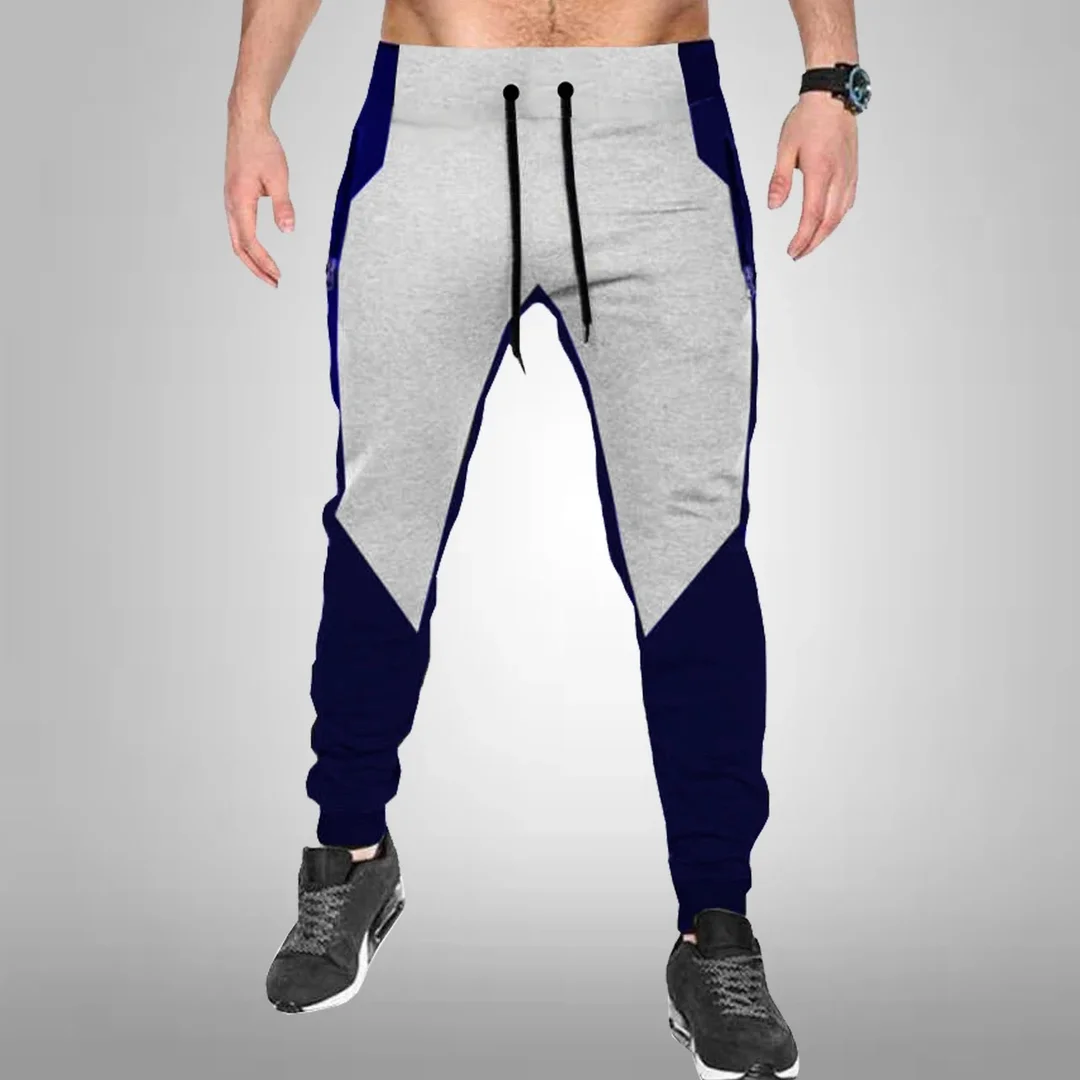 Tee Town Men Solid Black & Blue Track Pants for Gym Running Jogging Sports Wear Stylish Regular Fit Polyester Activewear Lowers for Men Blue 32 image 1