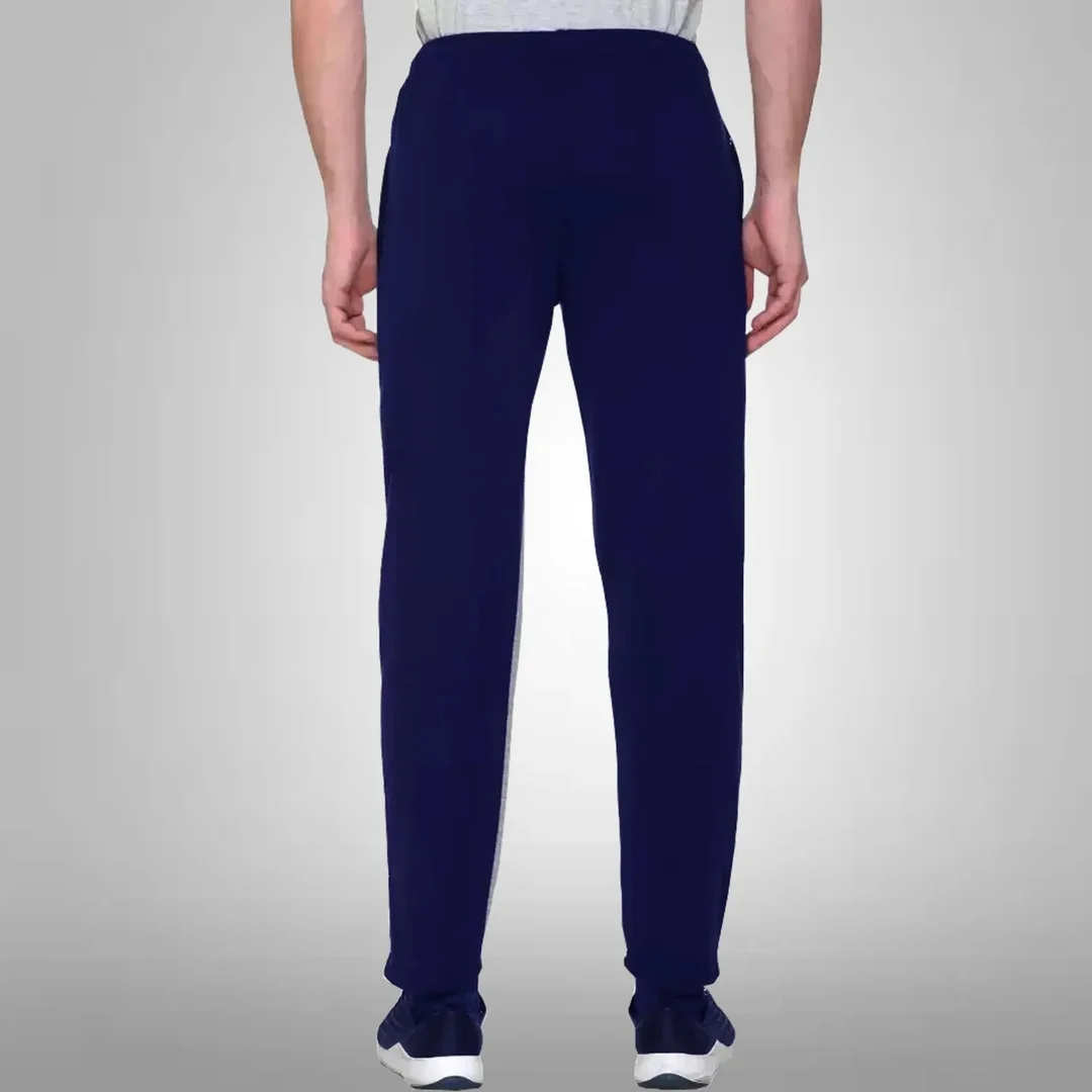 Tee Town Men Solid Black & Blue Track Pants for Gym Running Jogging Sports Wear Stylish Regular Fit Polyester Activewear Lowers for Men Blue 34 image 2