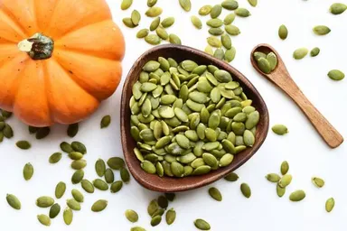 pumpkin seeds (kaddu seeds) 100g from Nutriano Foods. Rich in protein, fiber & nutrients. Healthy snack for daily nutrition. thumbnail 1