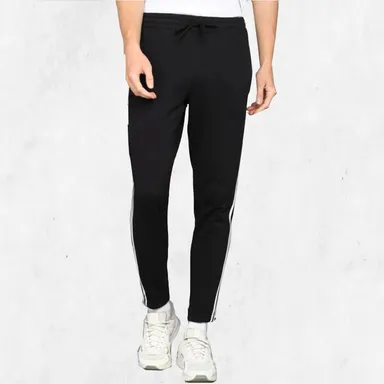 Men Striped Black Track Pants for Men Regular Fit Sports Joggers Gym Running Casual Wear Elastic Waist Side Stripe Track Pant Black   28 thumbnail 0