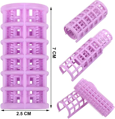 Plastic Hair Roller Curlers Set of 12 with Clips | Heat-Free DIY Hair Curlers for Natural Curls, Waves & Volume | Hair Styling Rollers for Women & Girls | Home, Salon & Travel Use thumbnail 2