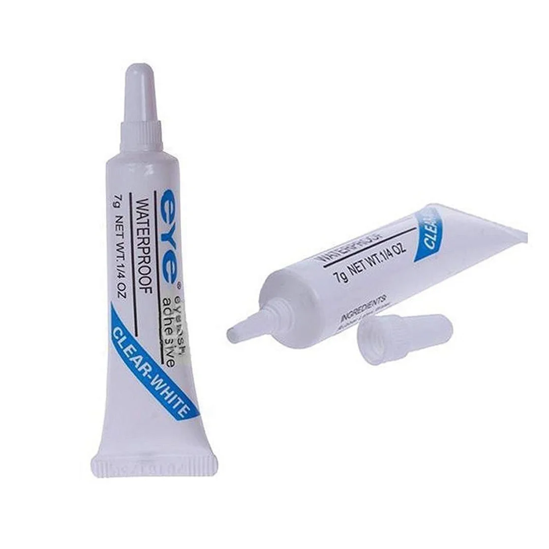 Waterproof Eyelash Glue 7g Long Lasting Strong Hold Clear Finish Quick Dry Latex Free False Eyelash Adhesive for Strip Lashes and Individual Lashes for Salon and Home Makeup Use image 2