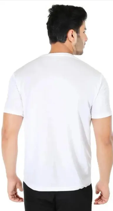 TEE TOWN Solid Black Cotton Round Neck Half Sleeve Regular Fit Men’s Casual Plain T-Shirt for Daily Wear Gym College Office Basic Tee BLACK  & White S thumbnail 2