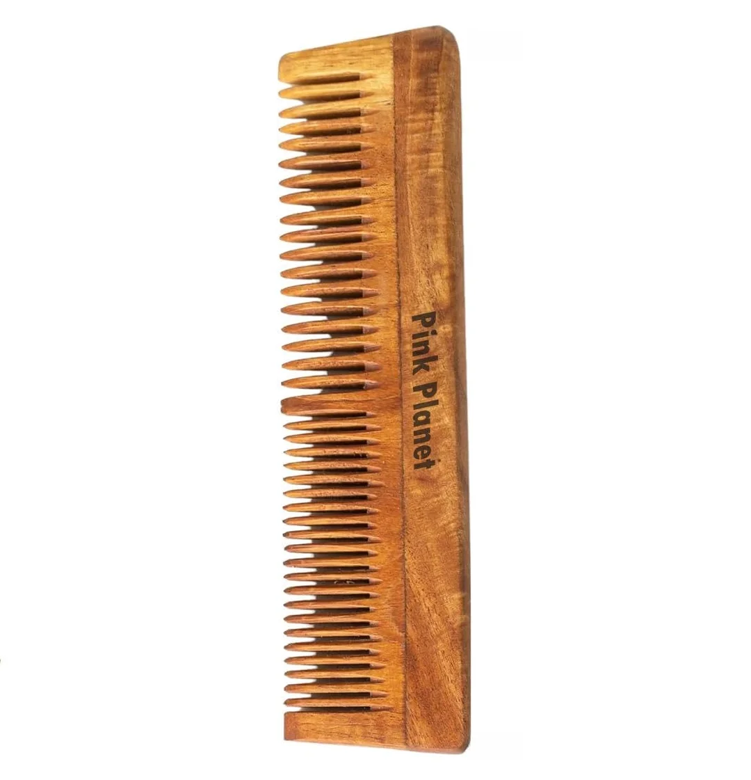 Wooden Neem Comb | Anti-Dandruff Natural Wooden Hair Comb for Smooth & Tangle-Free Hair | Hair Care Comb for Men & Women image 5