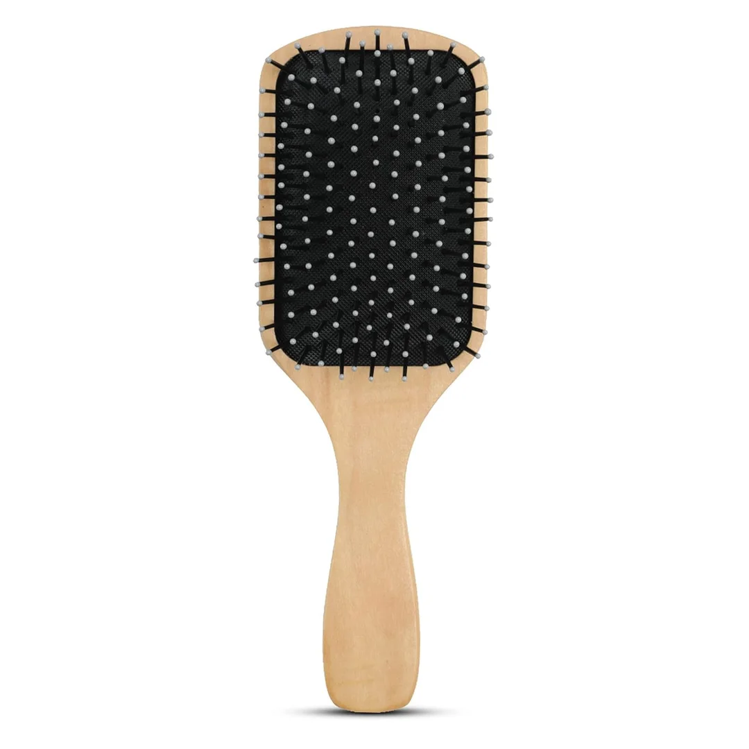 Paddle Comb for Hair | Anti-Static Natural Wooden Hair image 2