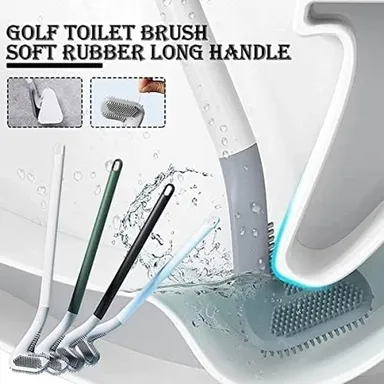 Golf Shape L-Shape Silicone Toilet Brush Cleaner for Deep Deep Cleaning Bathroom Accessory | Hygienic, Durable, Flexible Cleaning Tool thumbnail 2